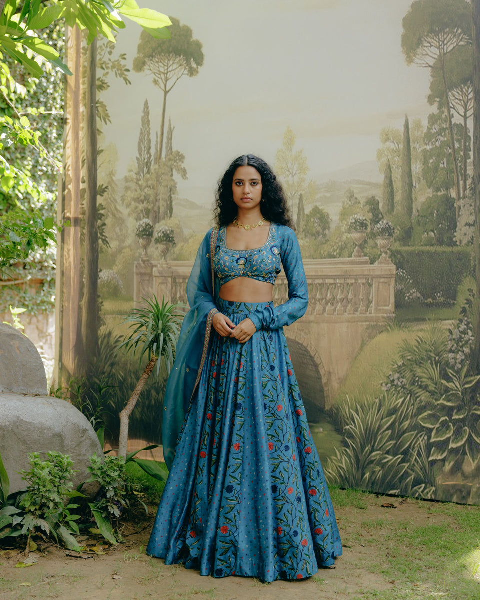 Azure Blue Lehenga - MARKET