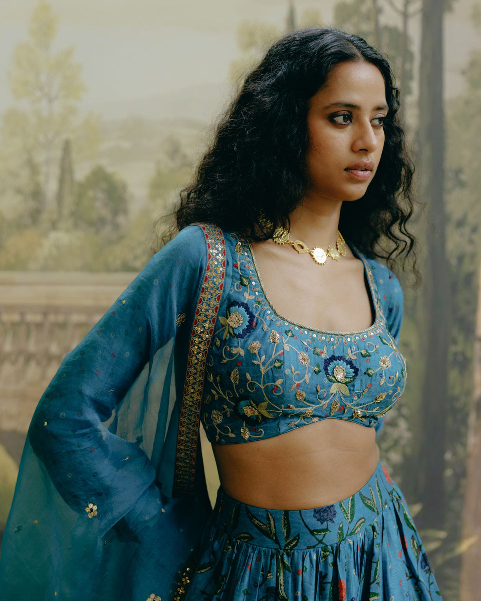 Azure Blue Lehenga - MARKET