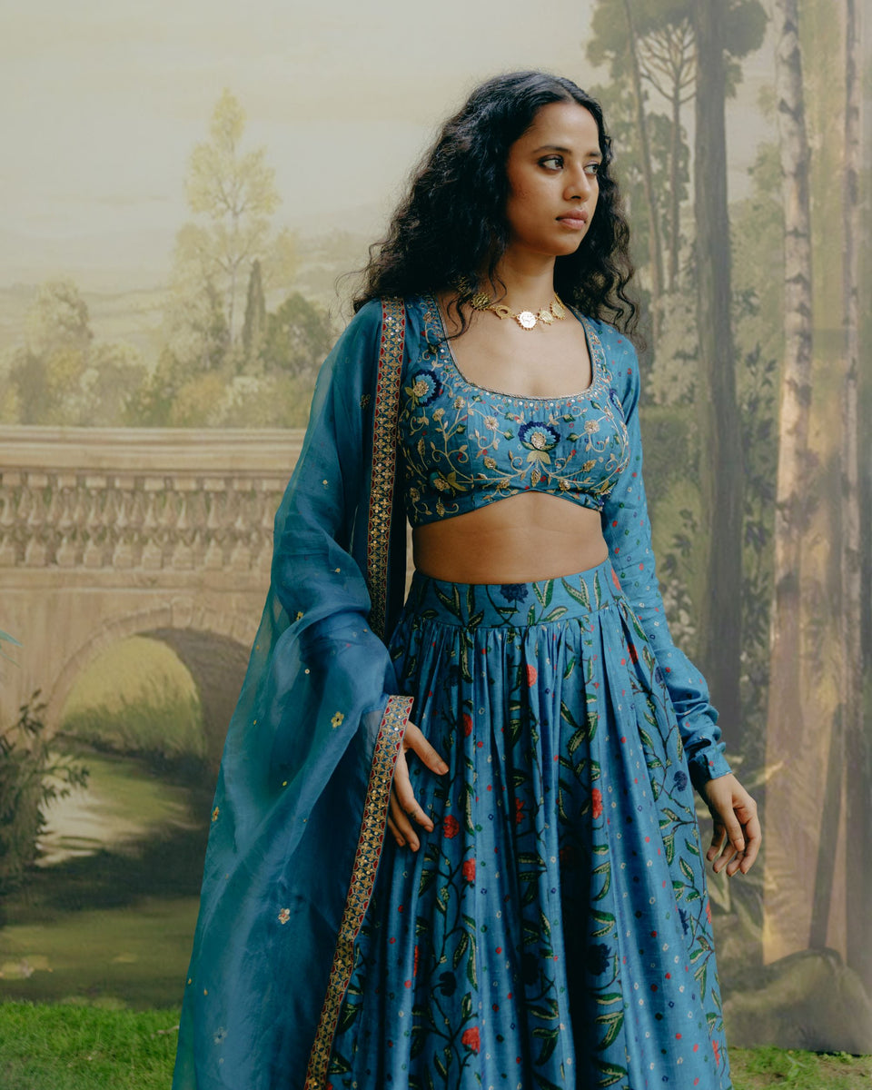 Azure Blue Lehenga - MARKET