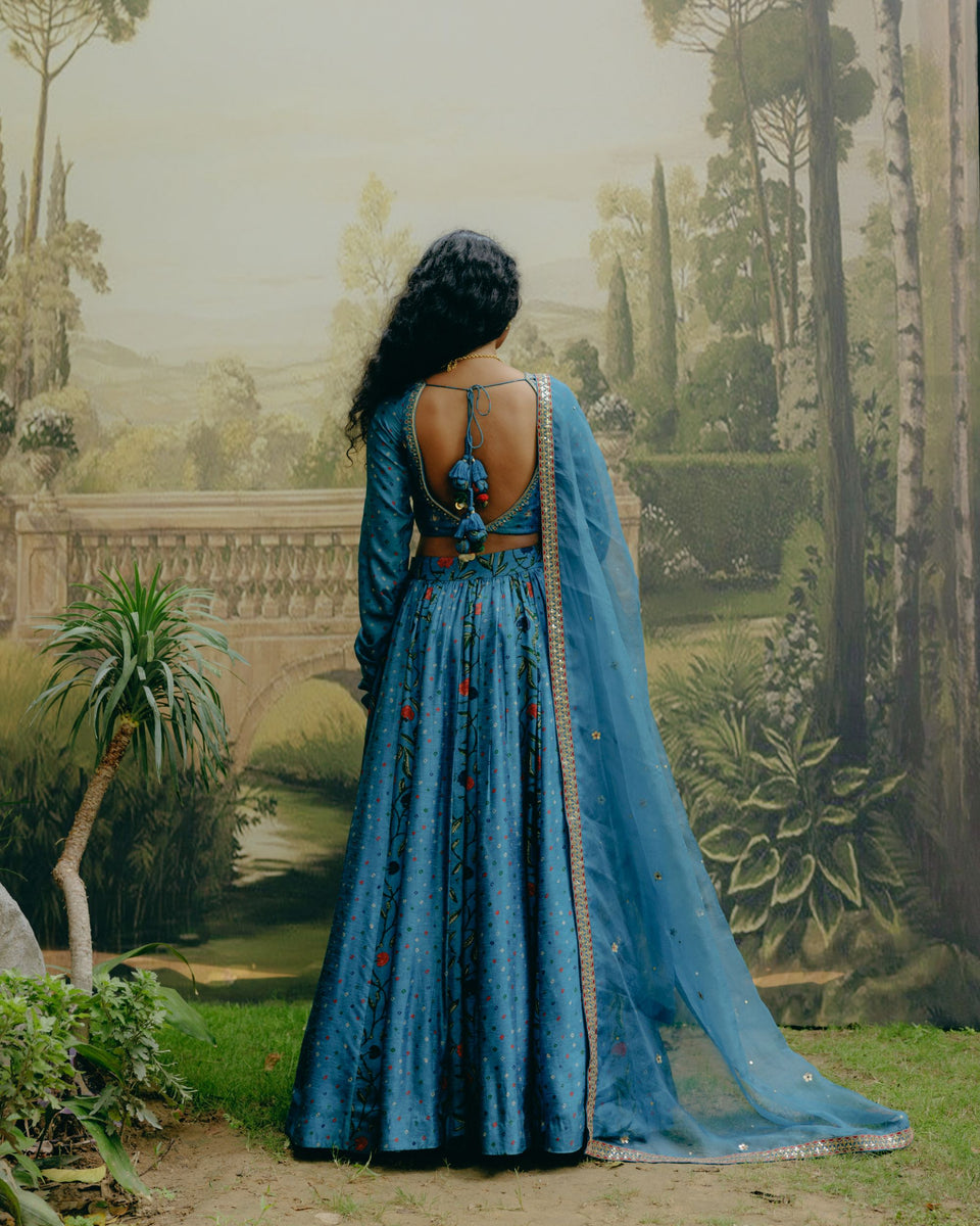 Azure Blue Lehenga - MARKET