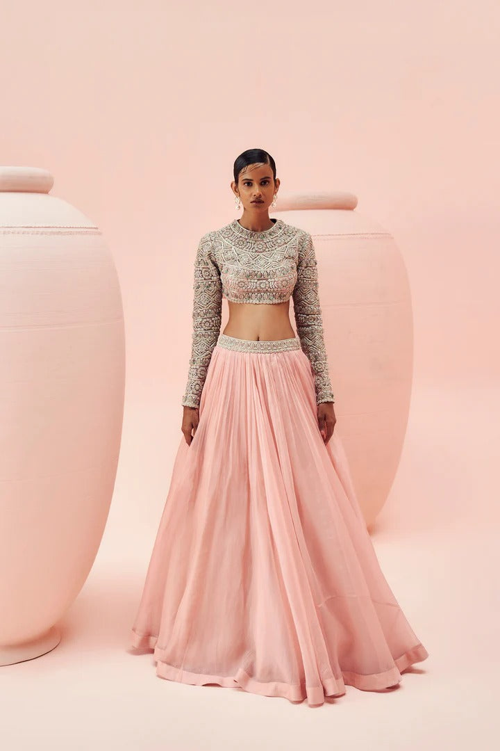Blush Geometric Lehenga - MARKET