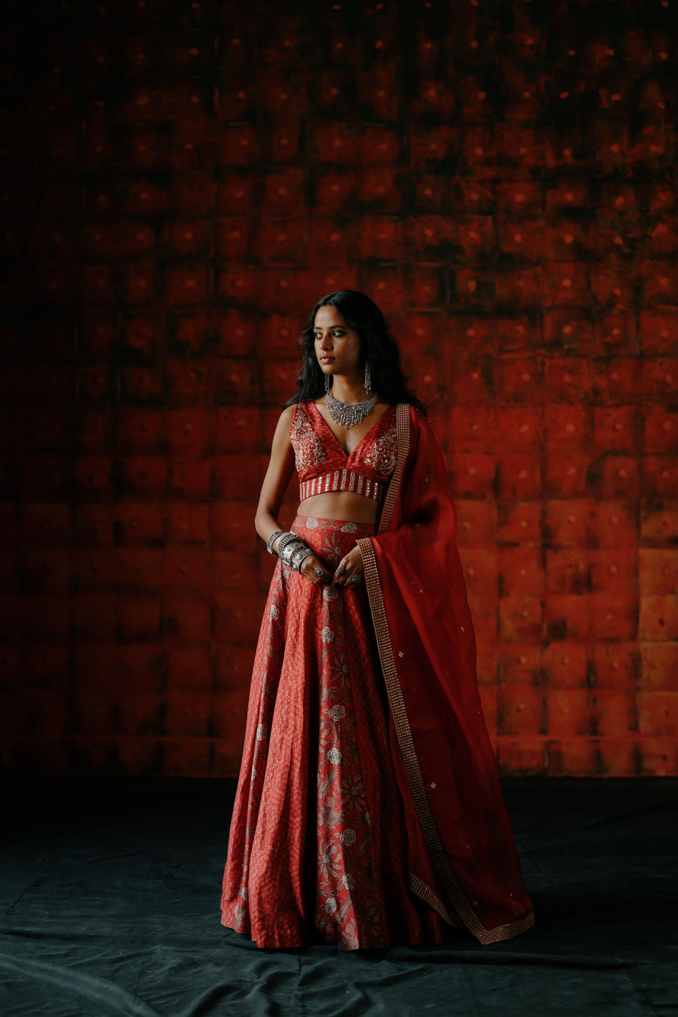 Brick Red Lehenga - MARKET