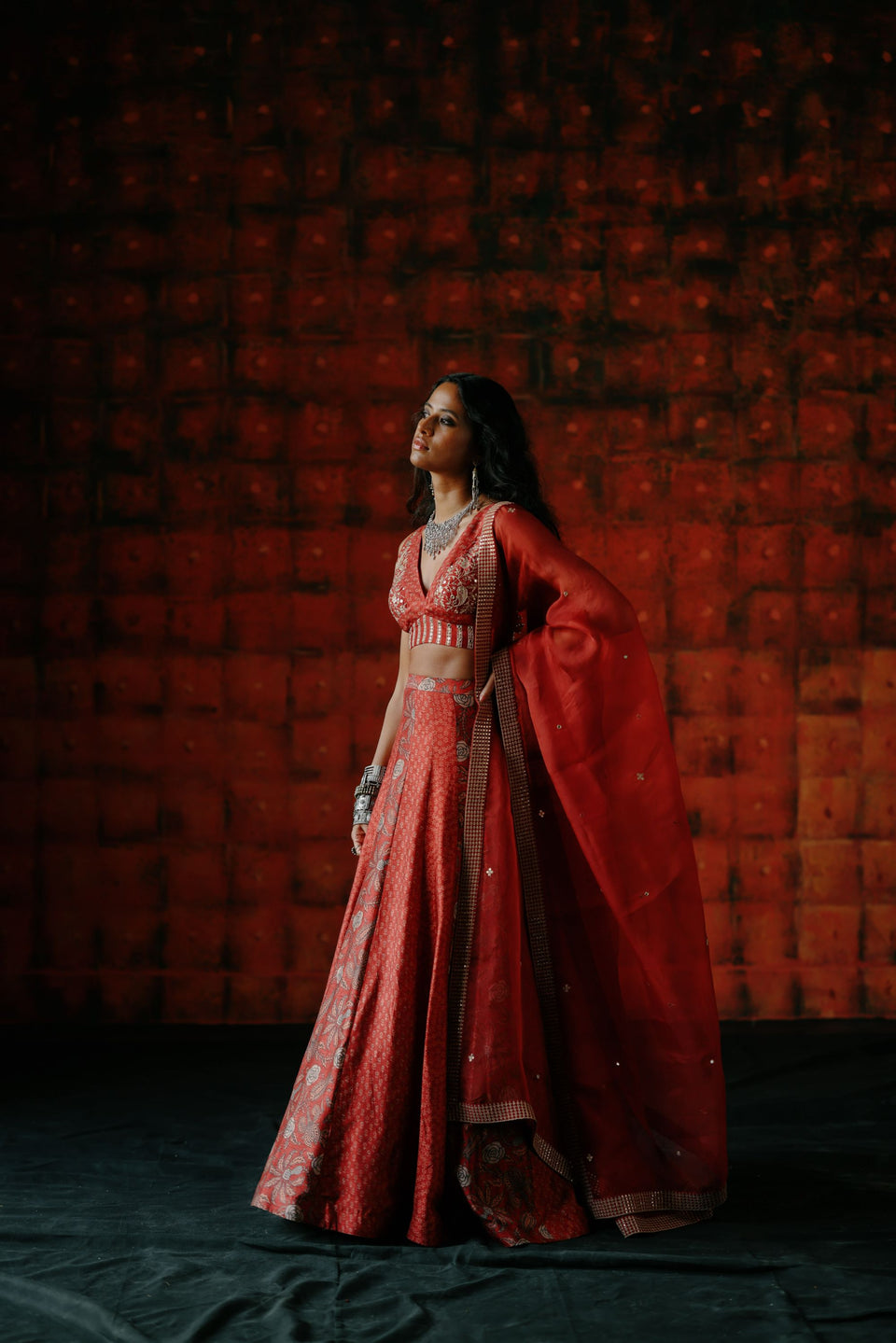 Brick Red Lehenga - MARKET