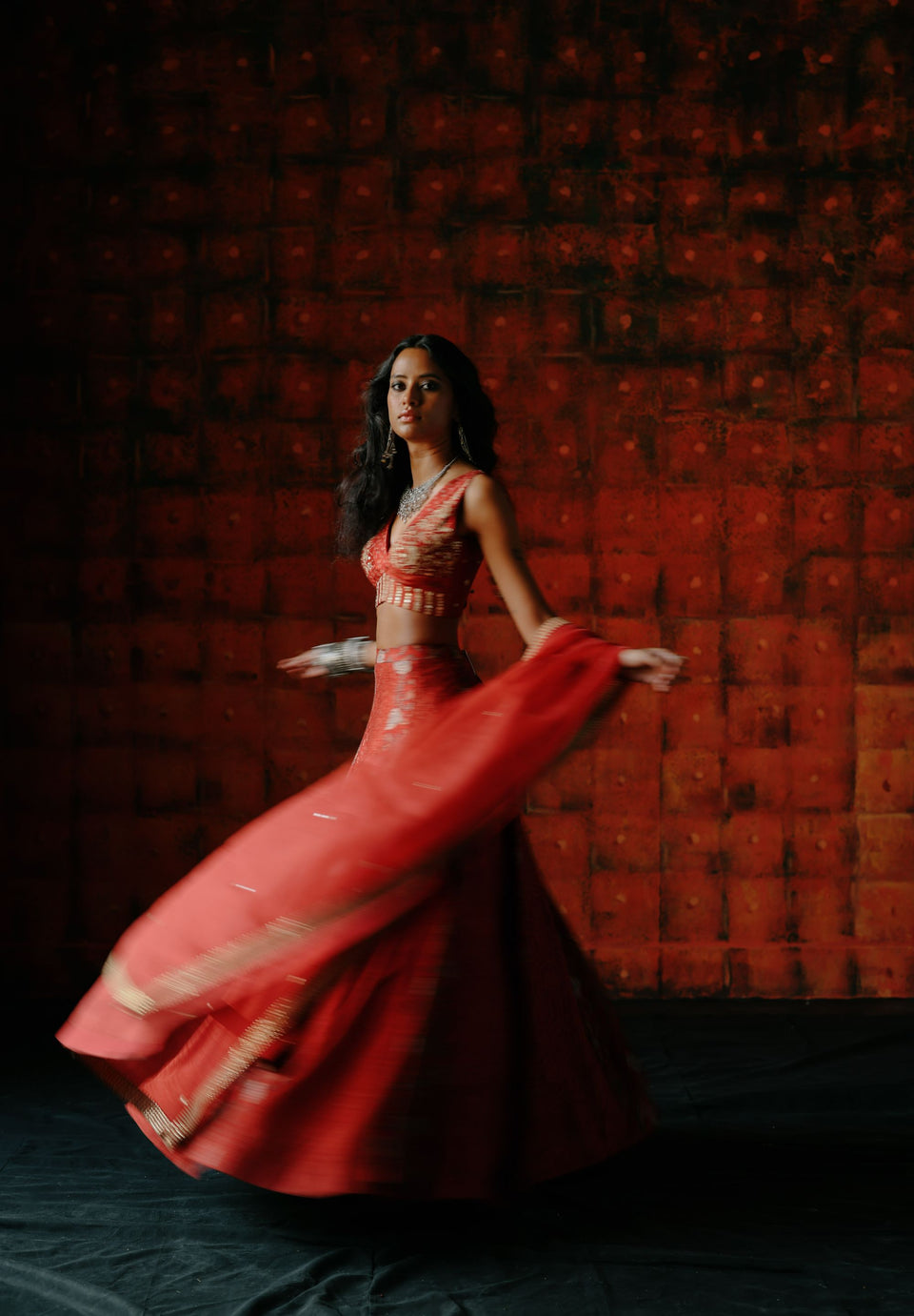 Brick Red Lehenga - MARKET