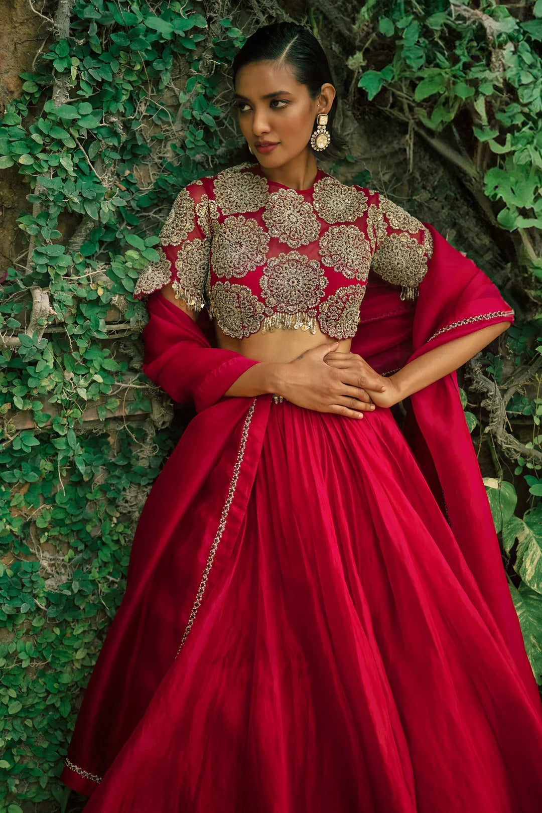 Crimson Red Lehenga - MARKET