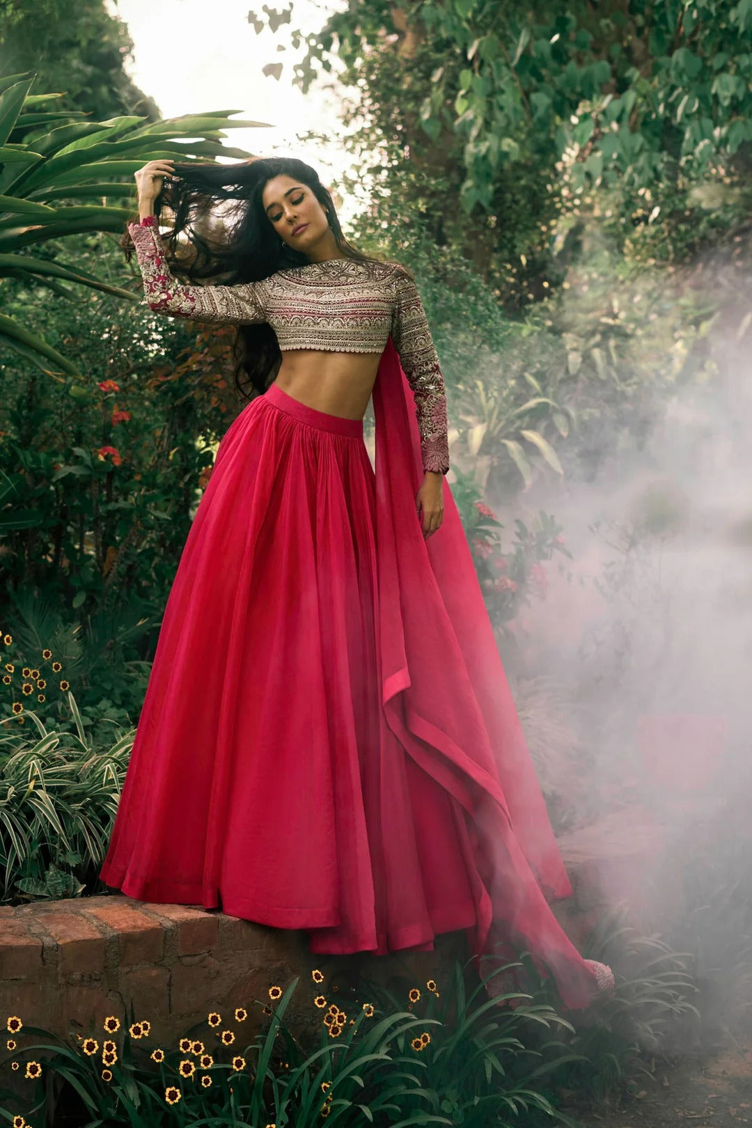 Deep Pink Lisa Lehenga - MARKET