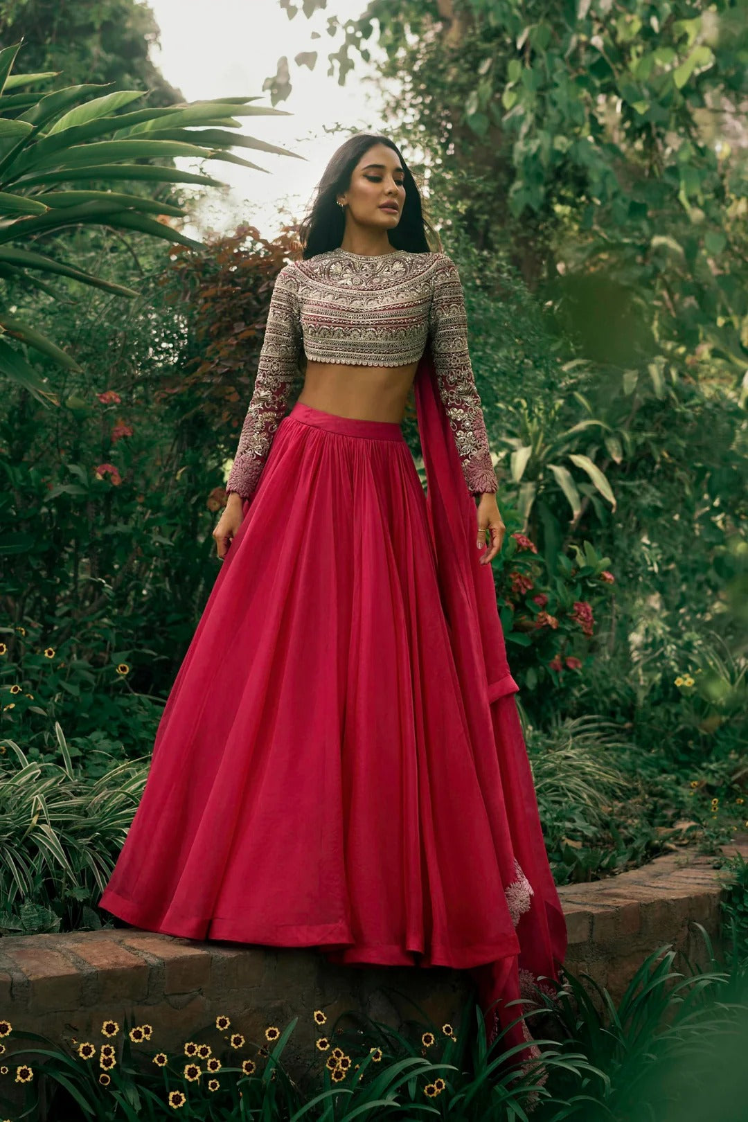 Deep Pink Lisa Lehenga - MARKET
