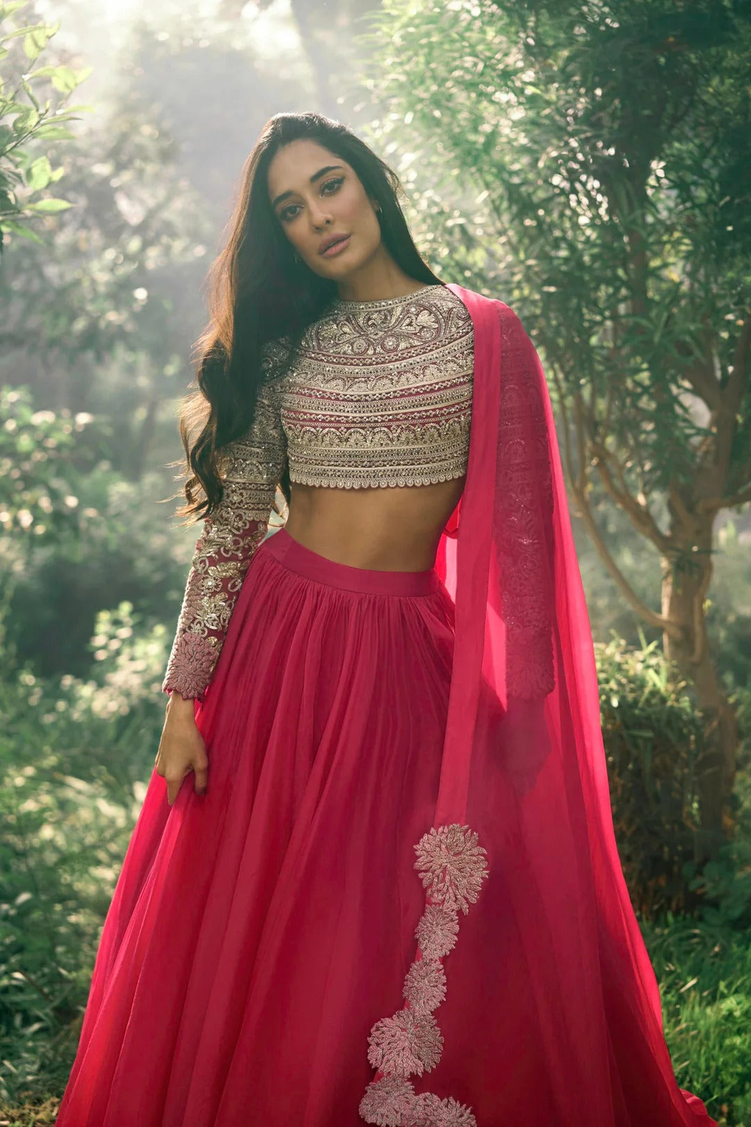 Deep Pink Lisa Lehenga - MARKET