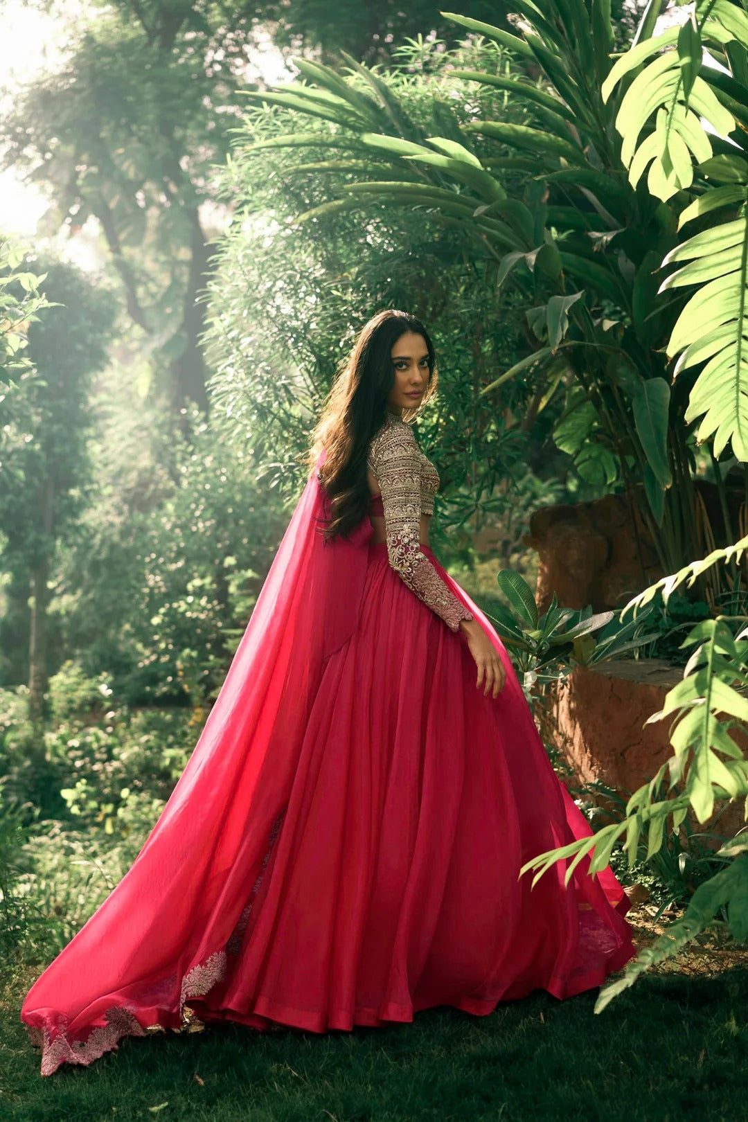 Deep Pink Lisa Lehenga - MARKET