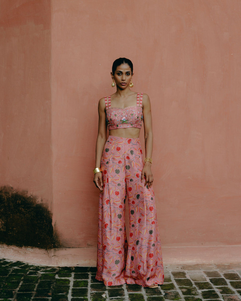 Dusty Rose Crop Top & Pleated Pants - MARKET