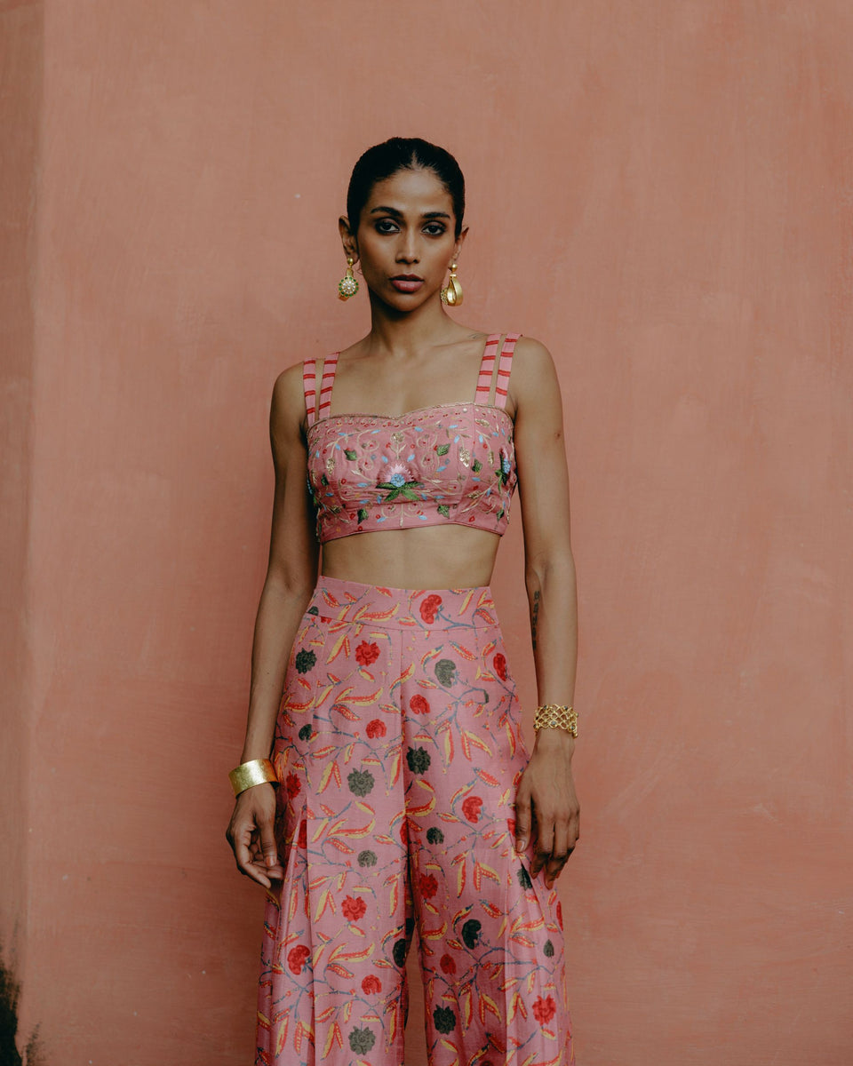 Dusty Rose Crop Top & Pleated Pants - MARKET