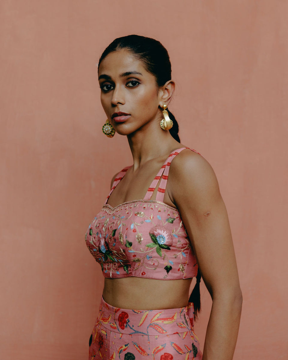 Dusty Rose Crop Top & Pleated Pants - MARKET