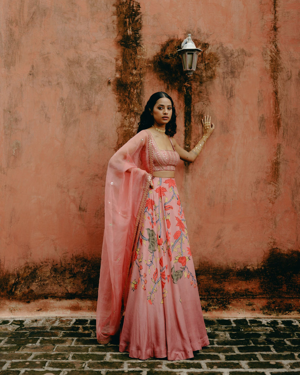 Dusty Rose Ombre Lehenga | Ready to Ship - MARKET
