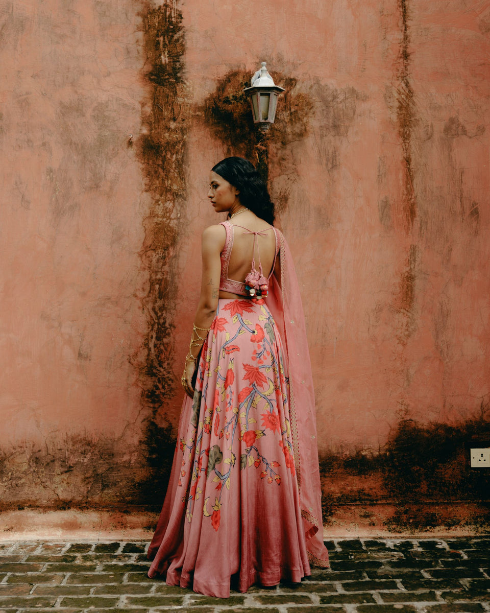 Dusty Rose Ombre Lehenga | Ready to Ship - MARKET