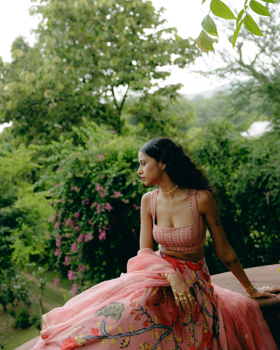 Dusty Rose Ombre Lehenga | Ready to Ship - MARKET