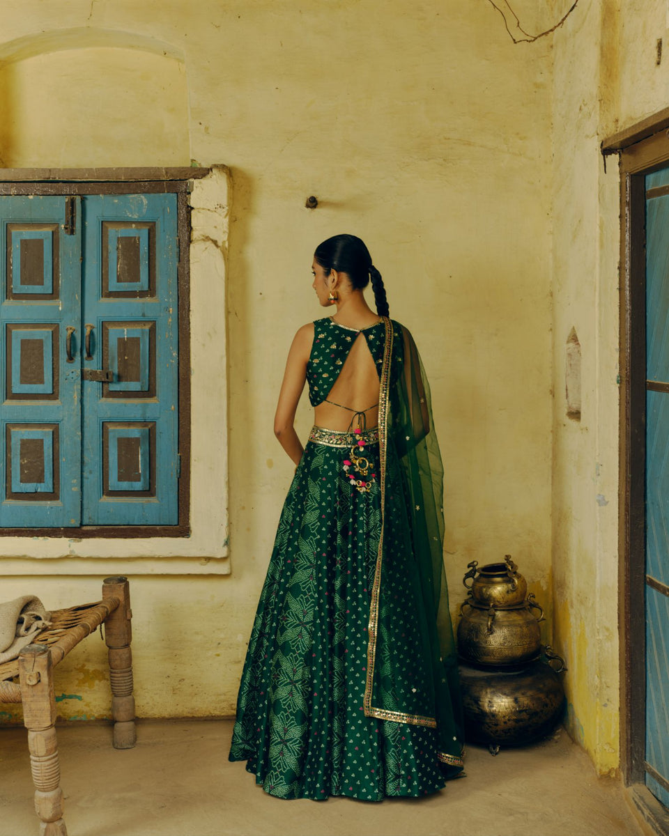 Emerald Green Lehenga - MARKET
