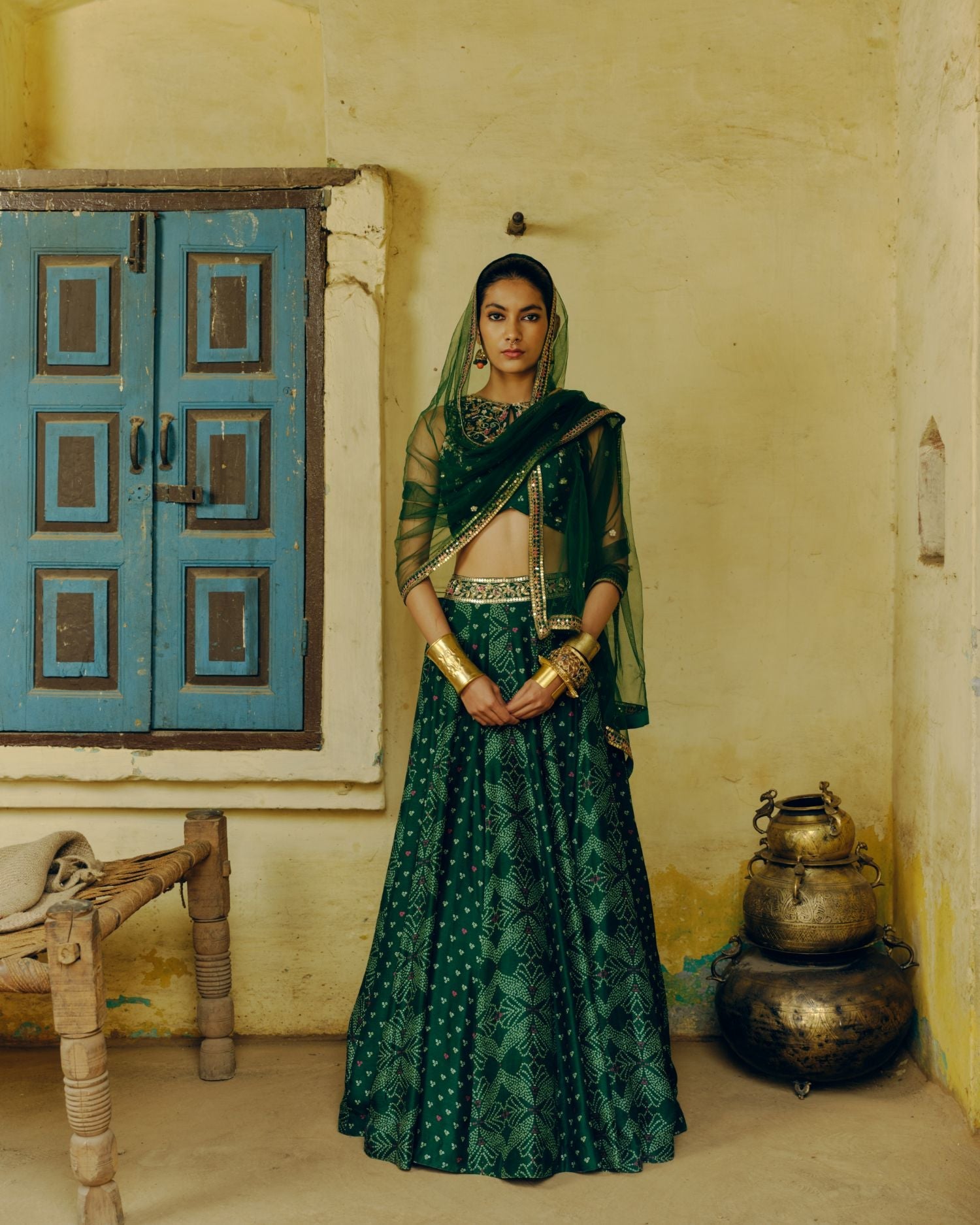 Emerald Green Lehenga - MARKET