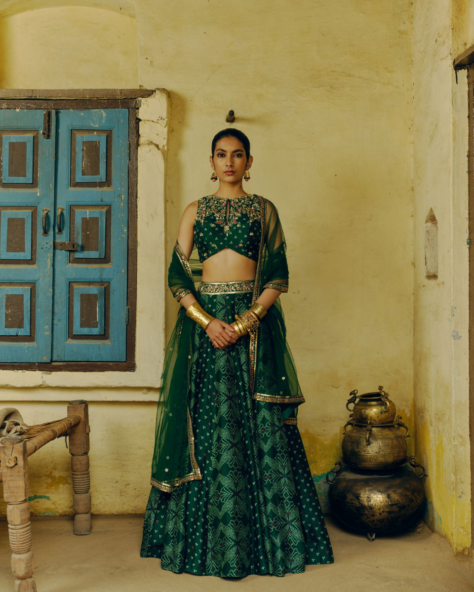 Emerald Green Lehenga - MARKET