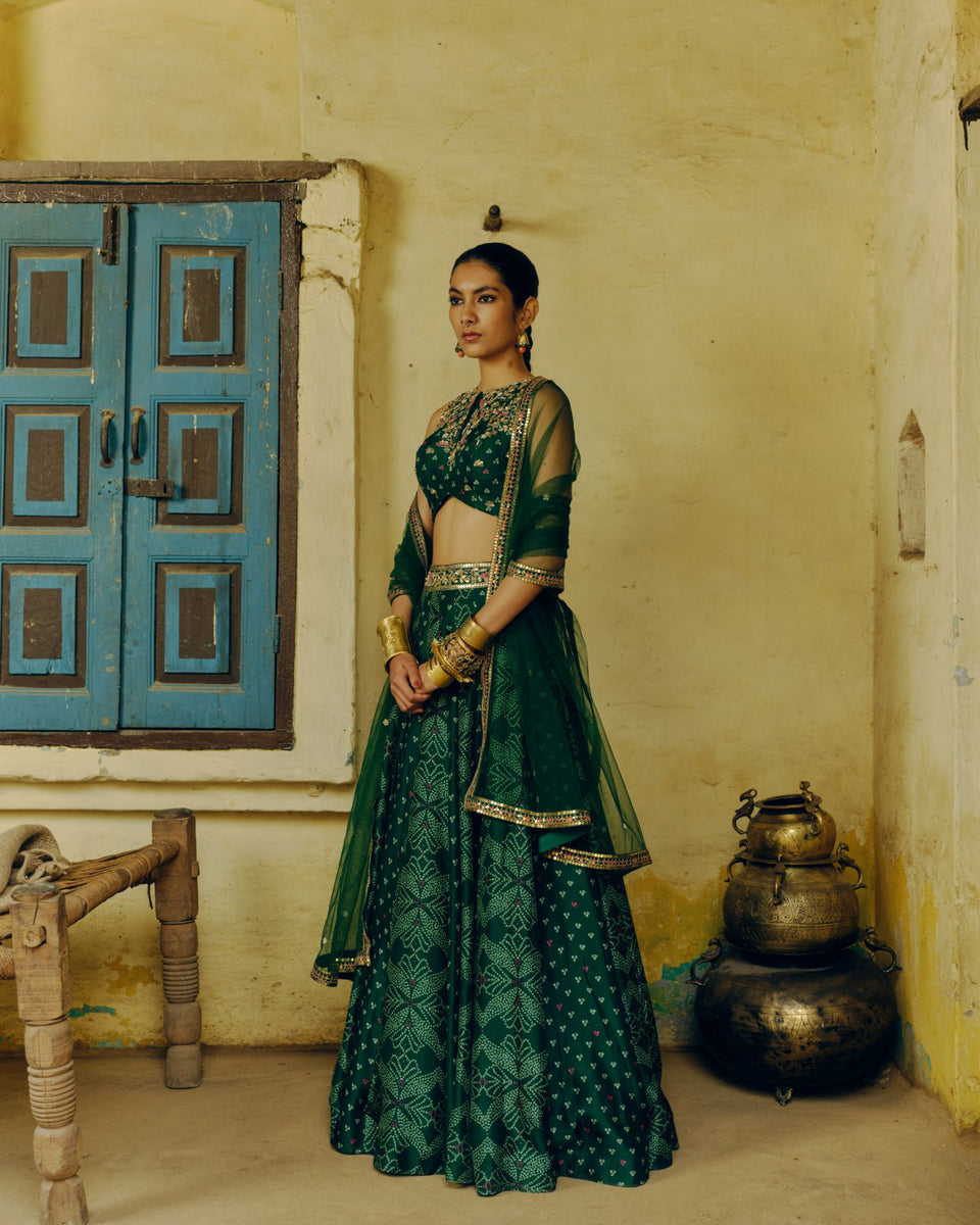 Emerald Green Lehenga - MARKET