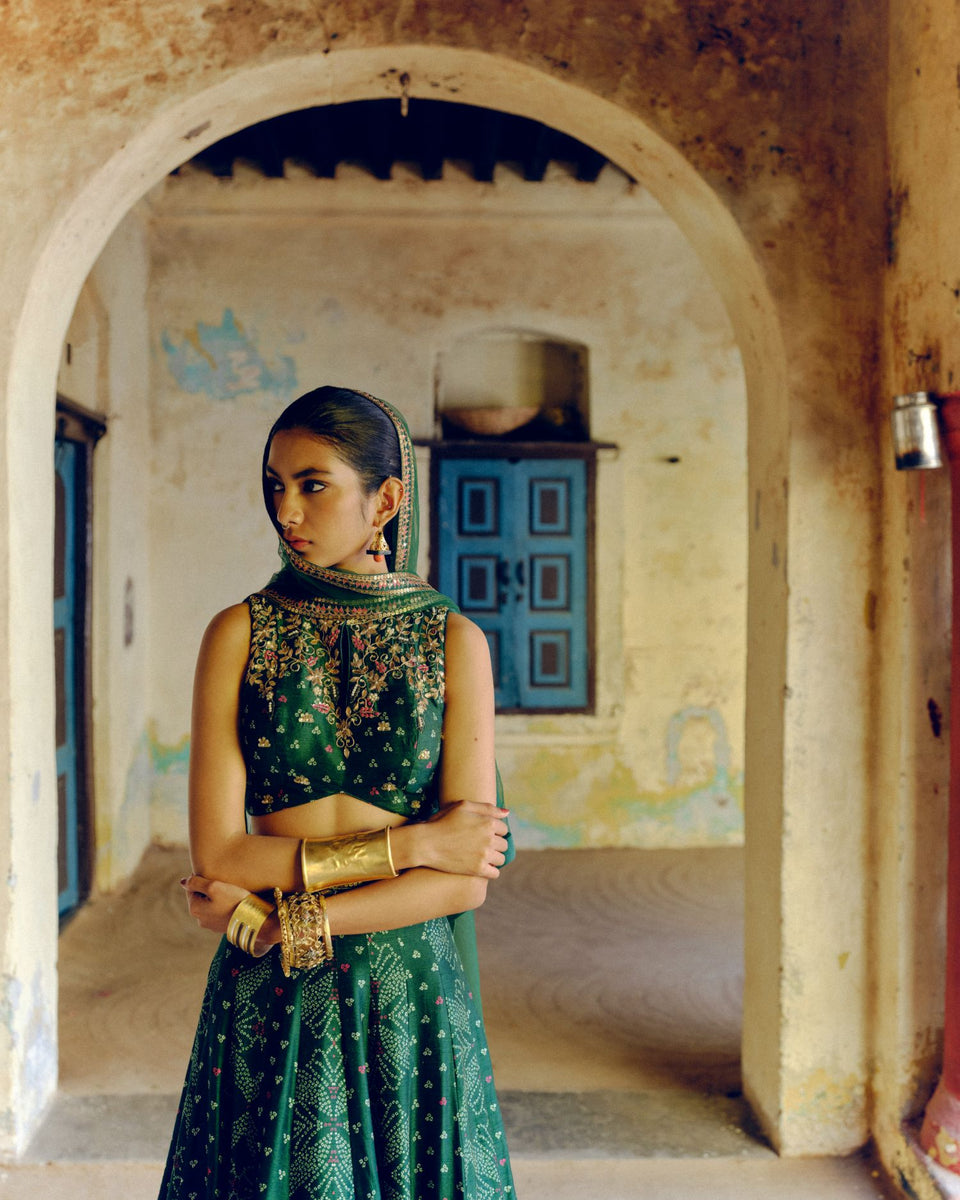 Emerald Green Lehenga - MARKET