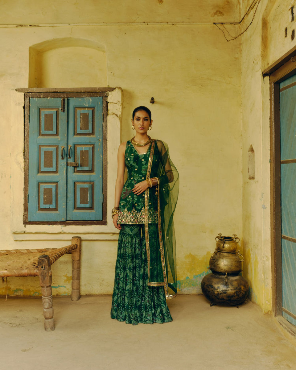 Emerald Green Sharara Set - MARKET