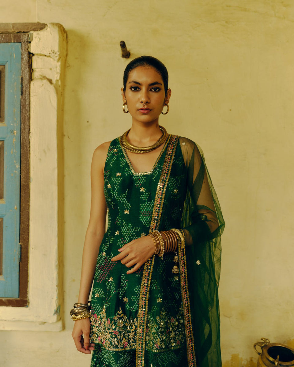 Emerald Green Sharara Set - MARKET
