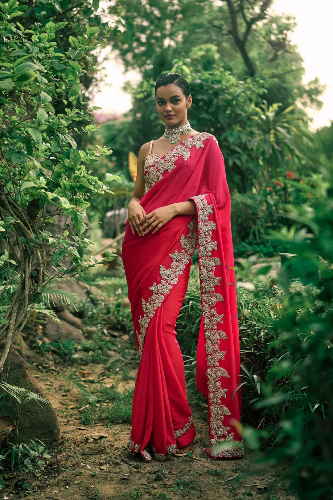 Farasha Pink Saree - MARKET
