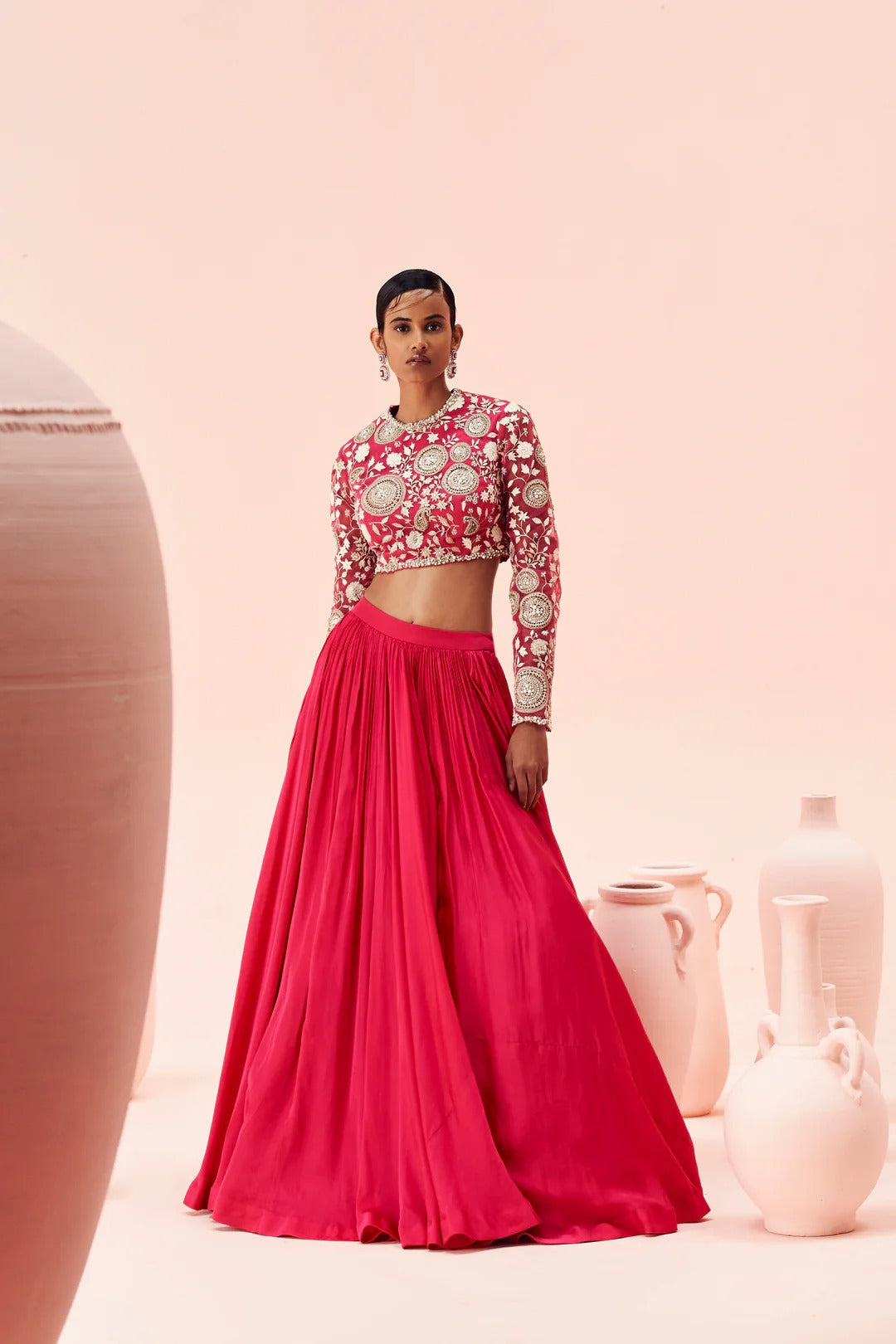 Fuchsia Retro Lehenga - MARKET