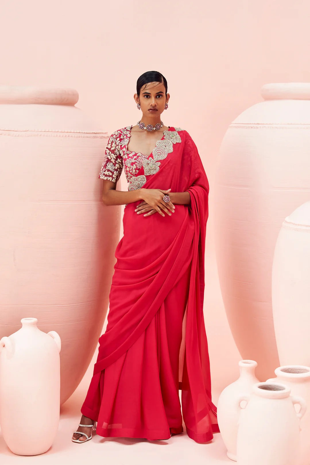 Fuchsia Saree with Bahaar Blouse - MARKET