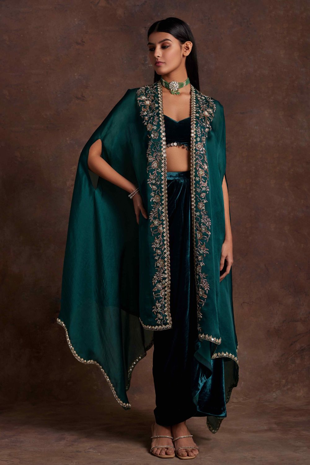 Bustier and Organza Cape Set - MARKET