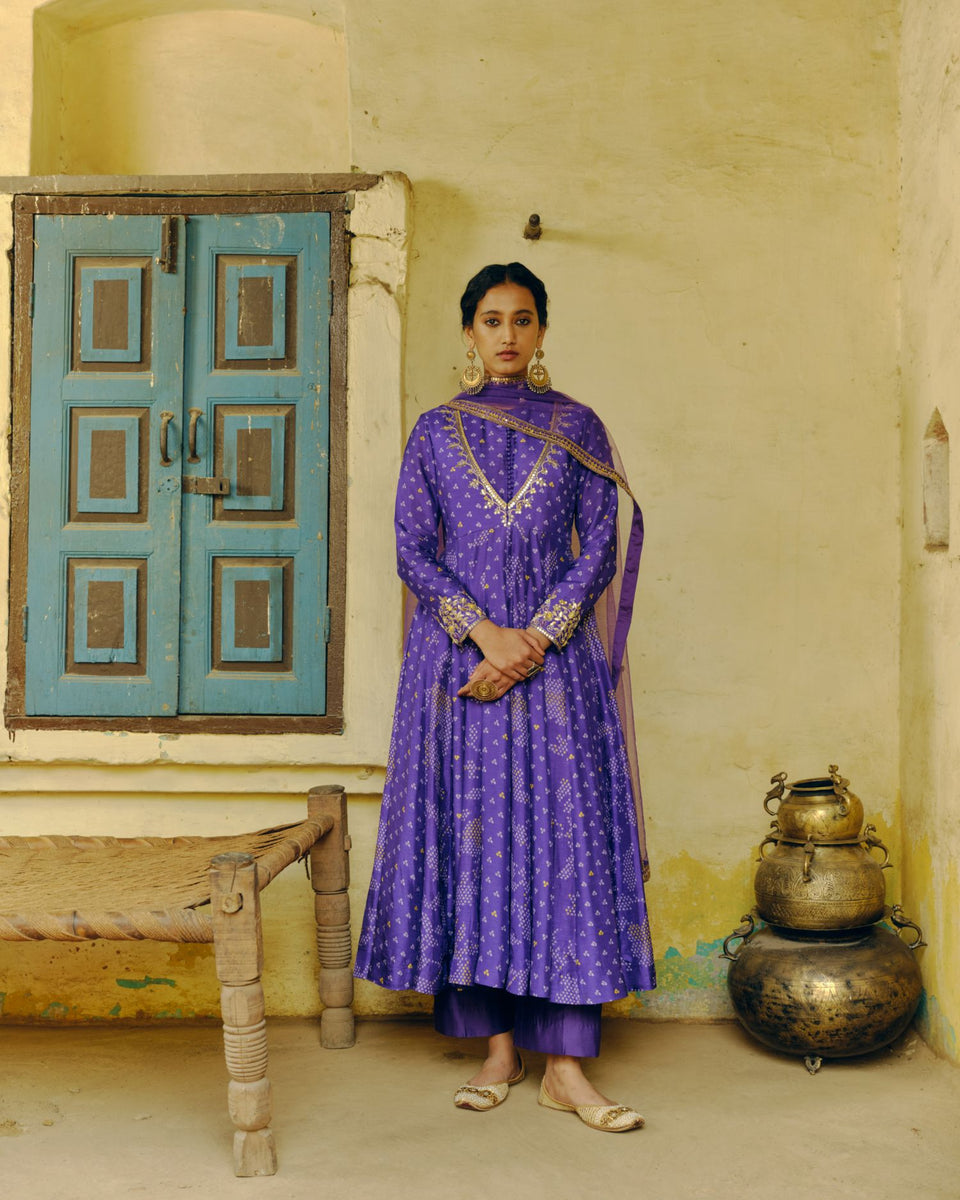 Iris Purple Anarkali - MARKET
