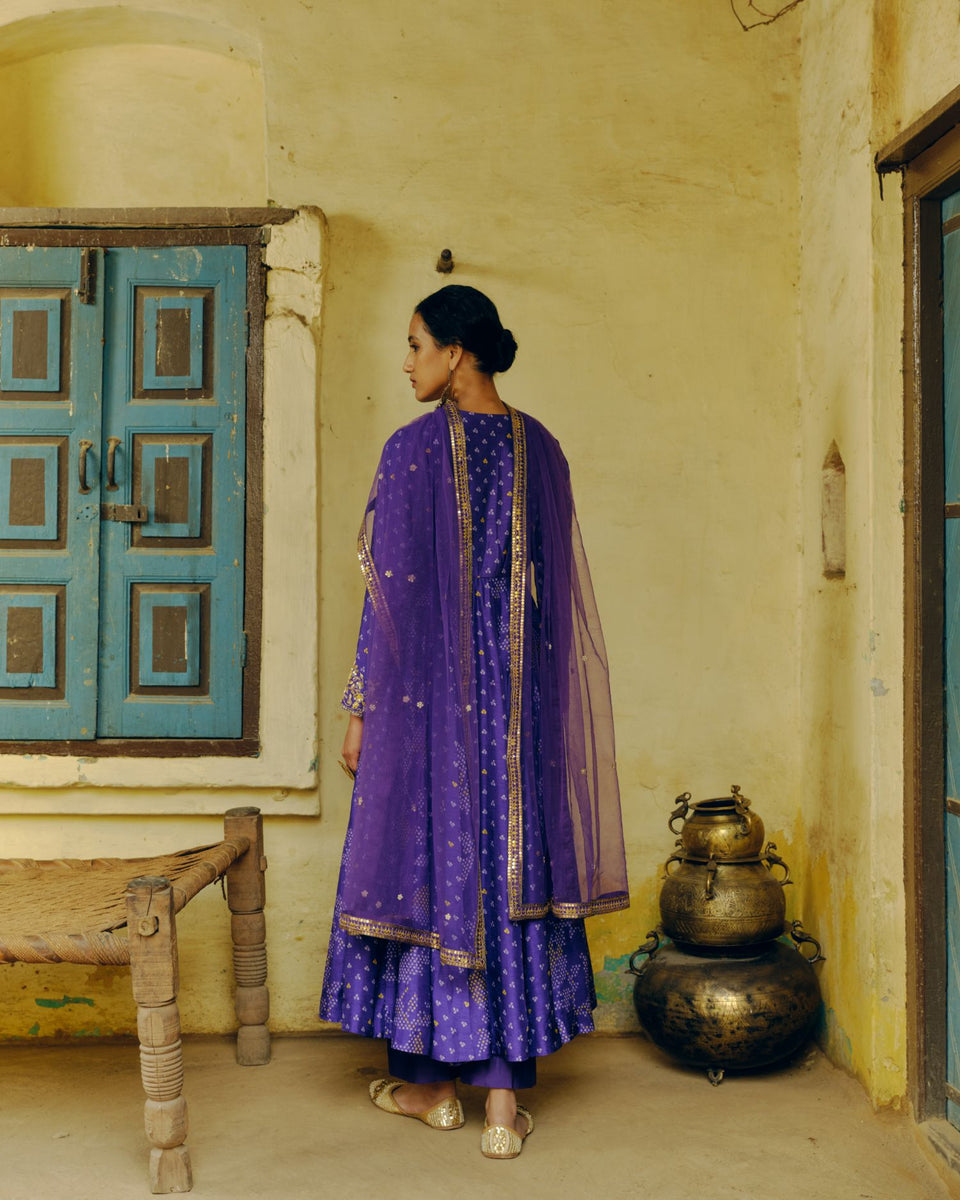 Iris Purple Anarkali - MARKET