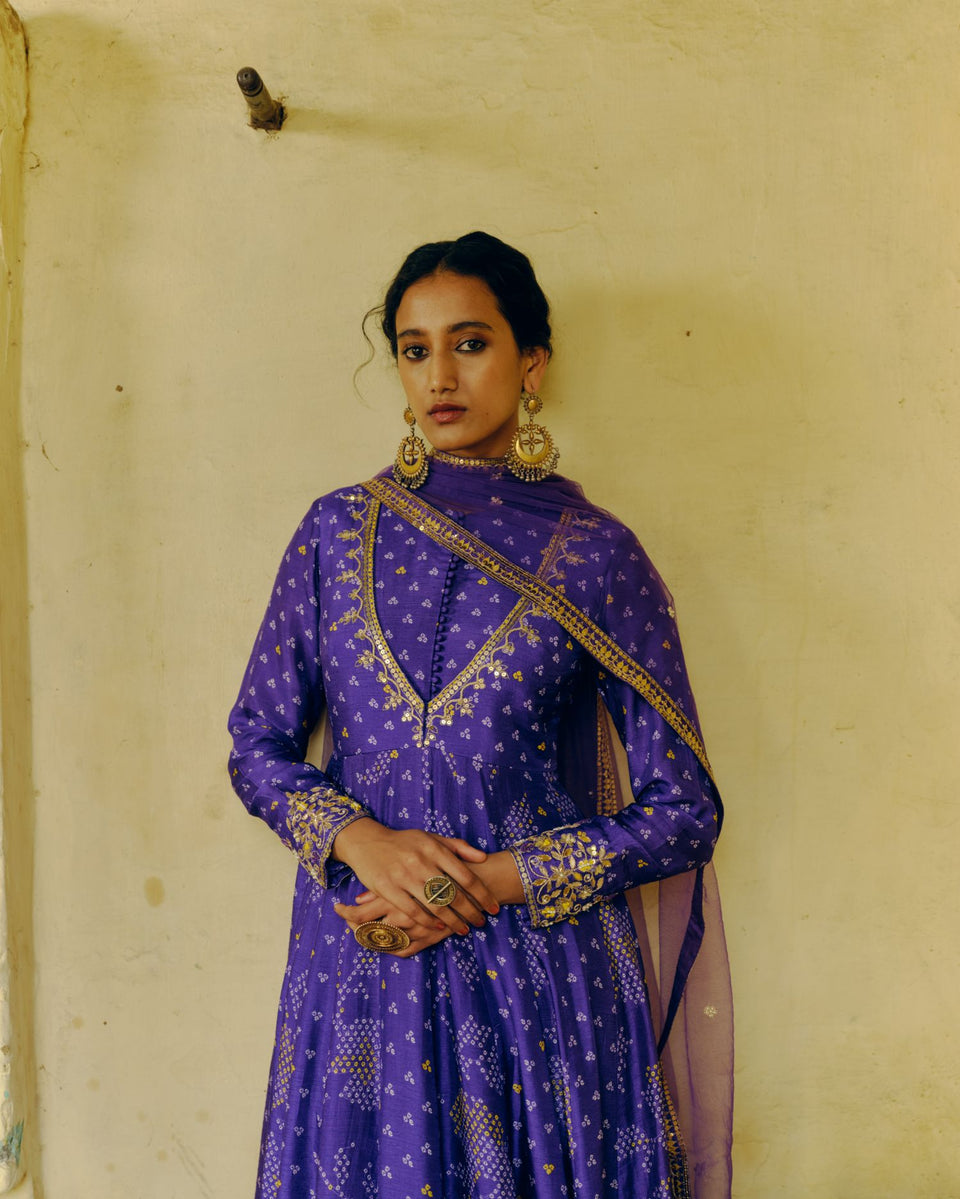 Iris Purple Anarkali - MARKET