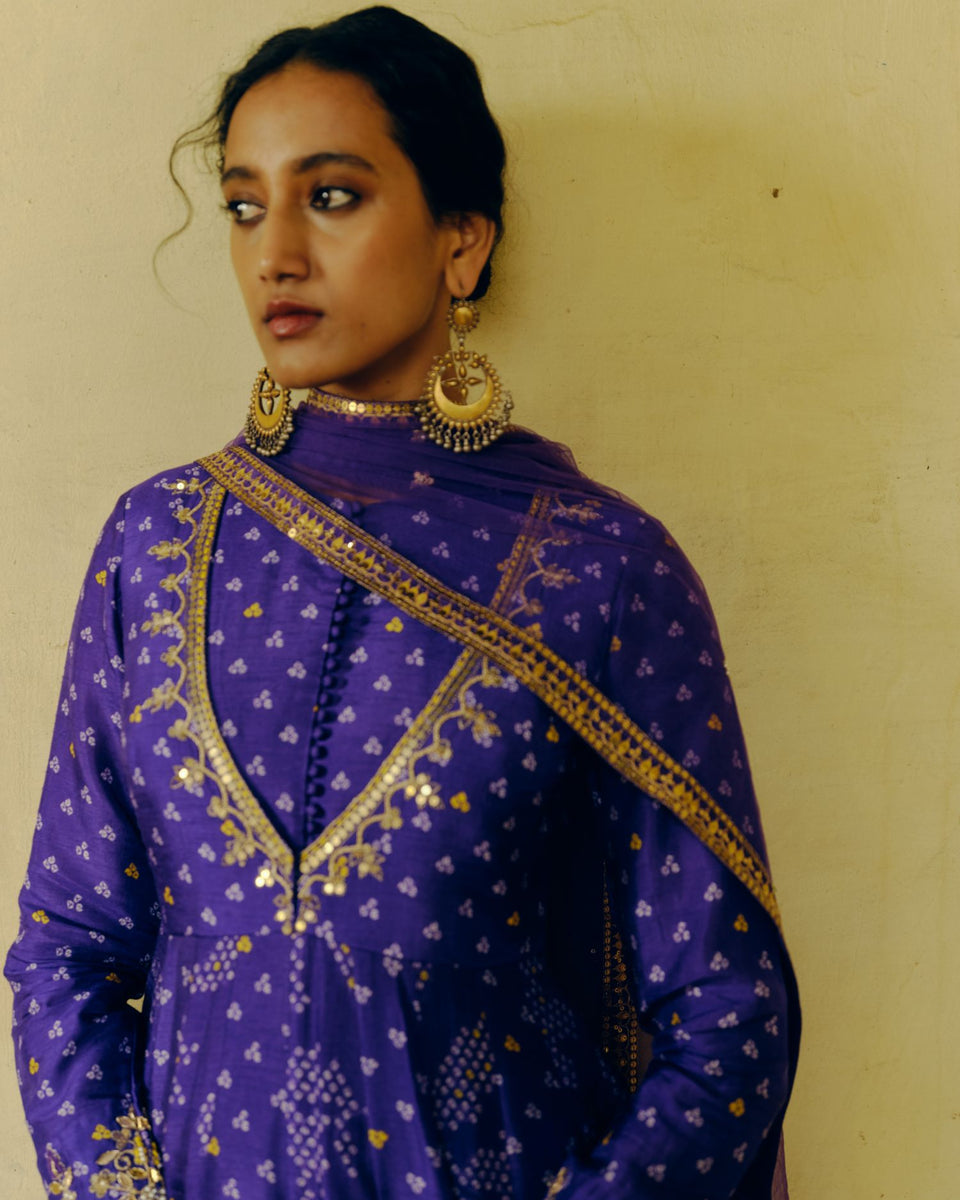 Iris Purple Anarkali - MARKET