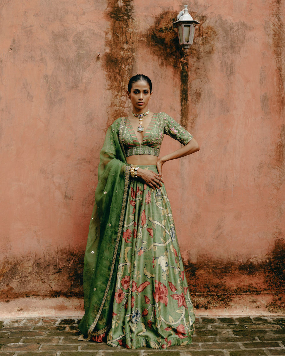 Jade Green Lehenga - MARKET