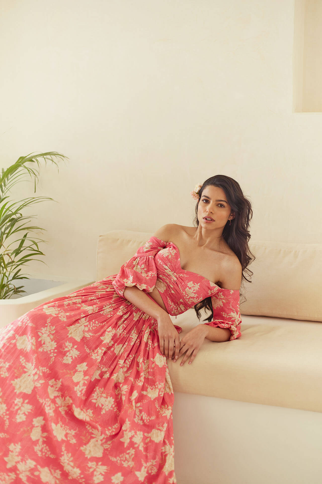 Floral Cold Shoulder Lehenga - MARKET