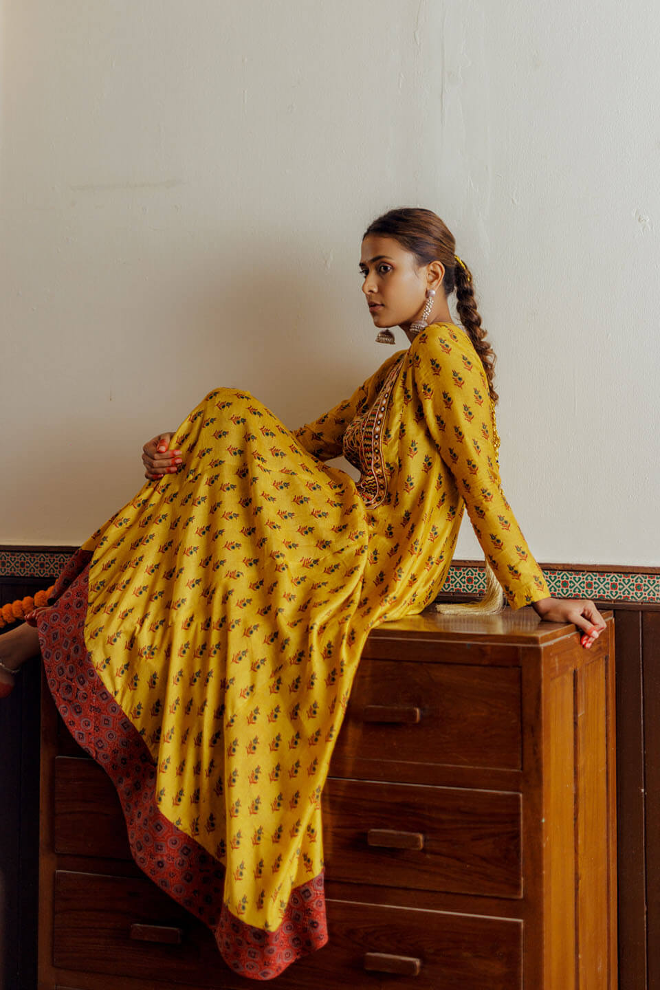 Mustard Mughal Kurta | Ready to Ship - MARKET