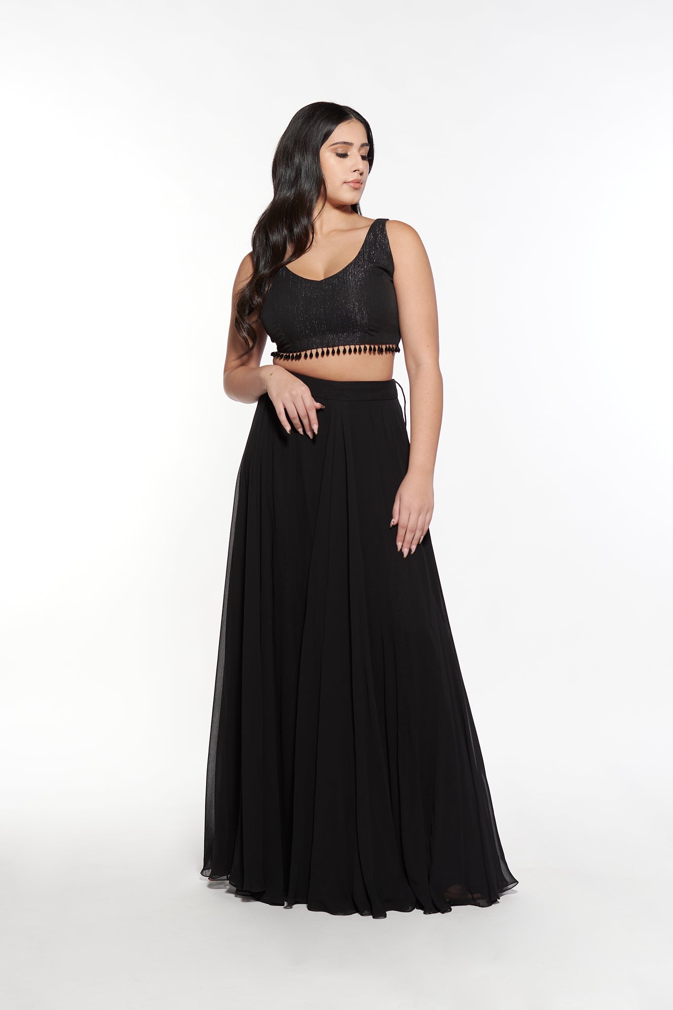 Black on Black Lehenga - MARKET