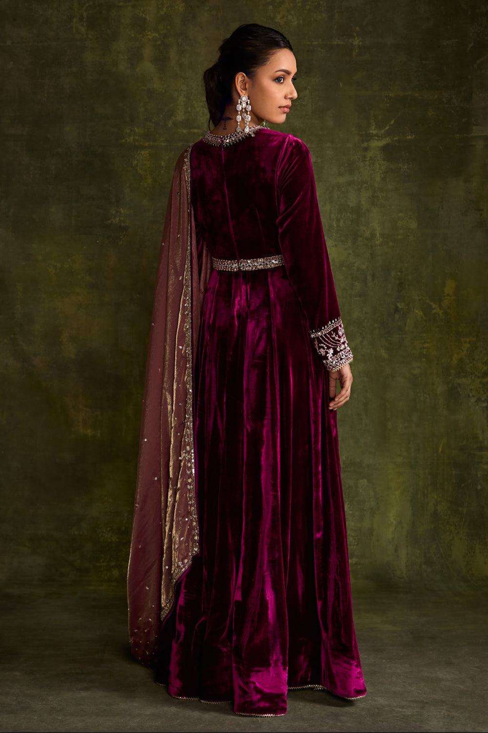 Mulberry Velvet Anarkali - MARKET