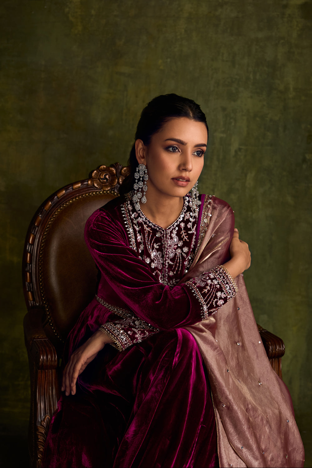 Mulberry Velvet Anarkali - MARKET