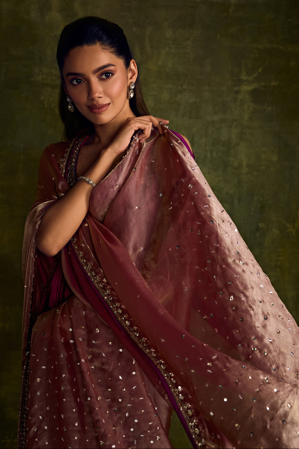 Mulberry Velvet High Slit Kurta & Pants Set - MARKET