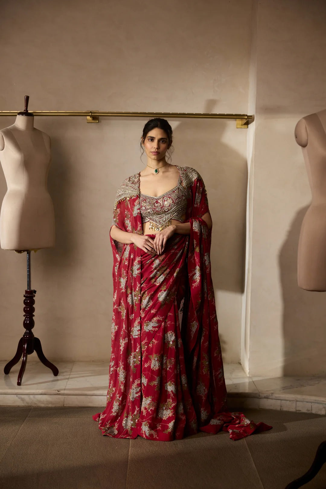 Nova Cape Saree Set - MARKET