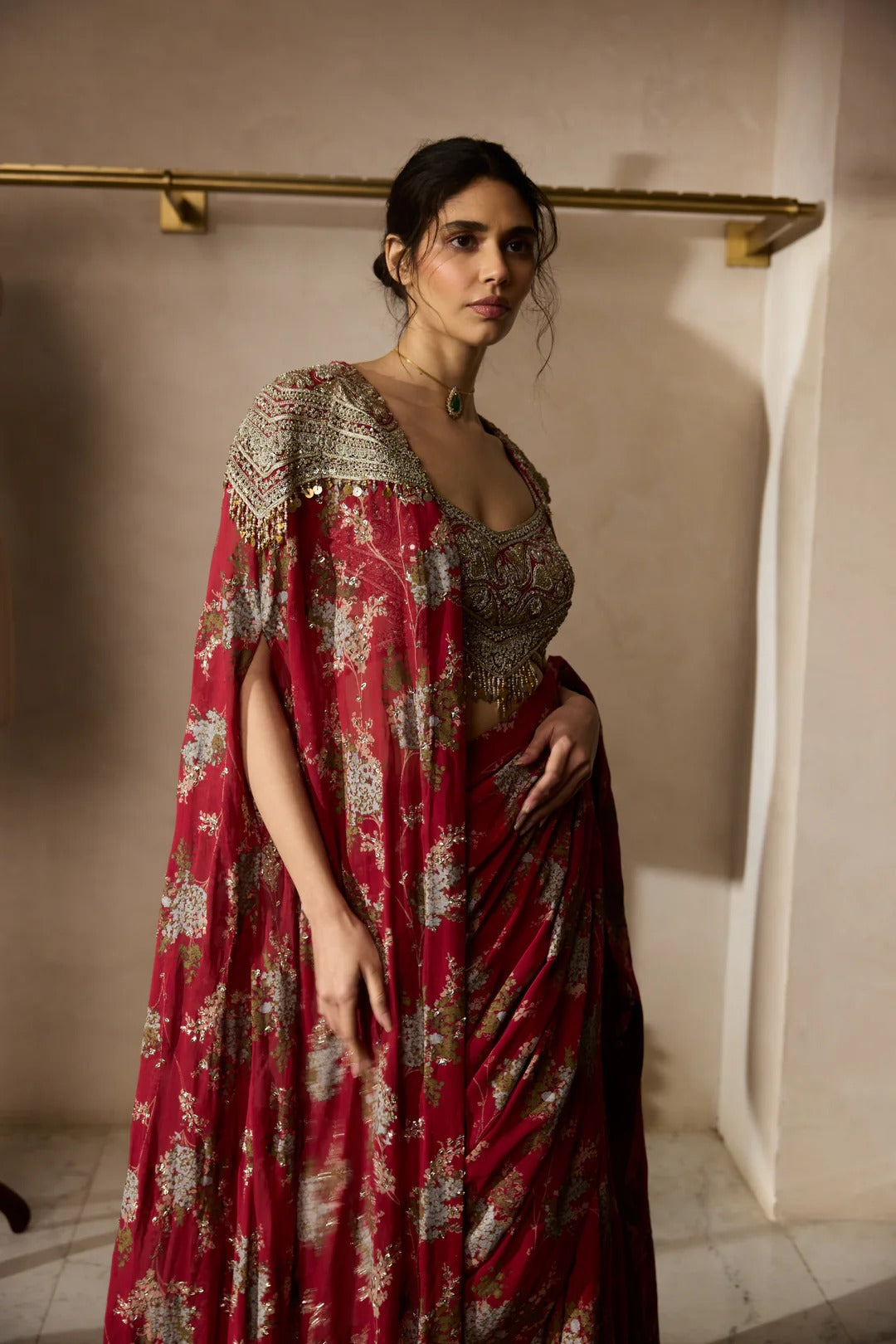 Nova Cape Saree Set - MARKET