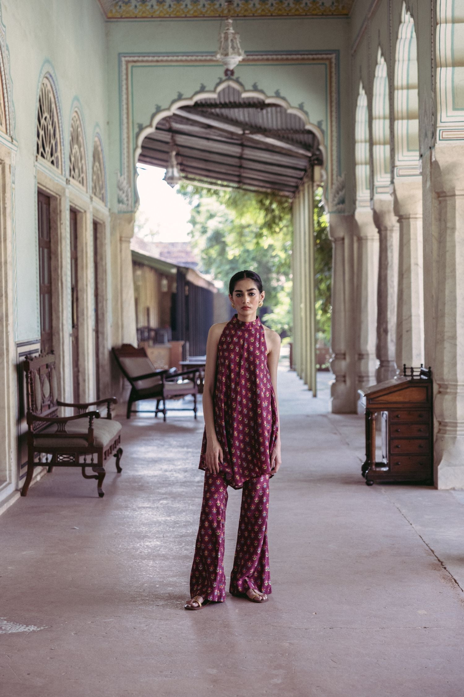 Plum Halter Tunic Set - MARKET