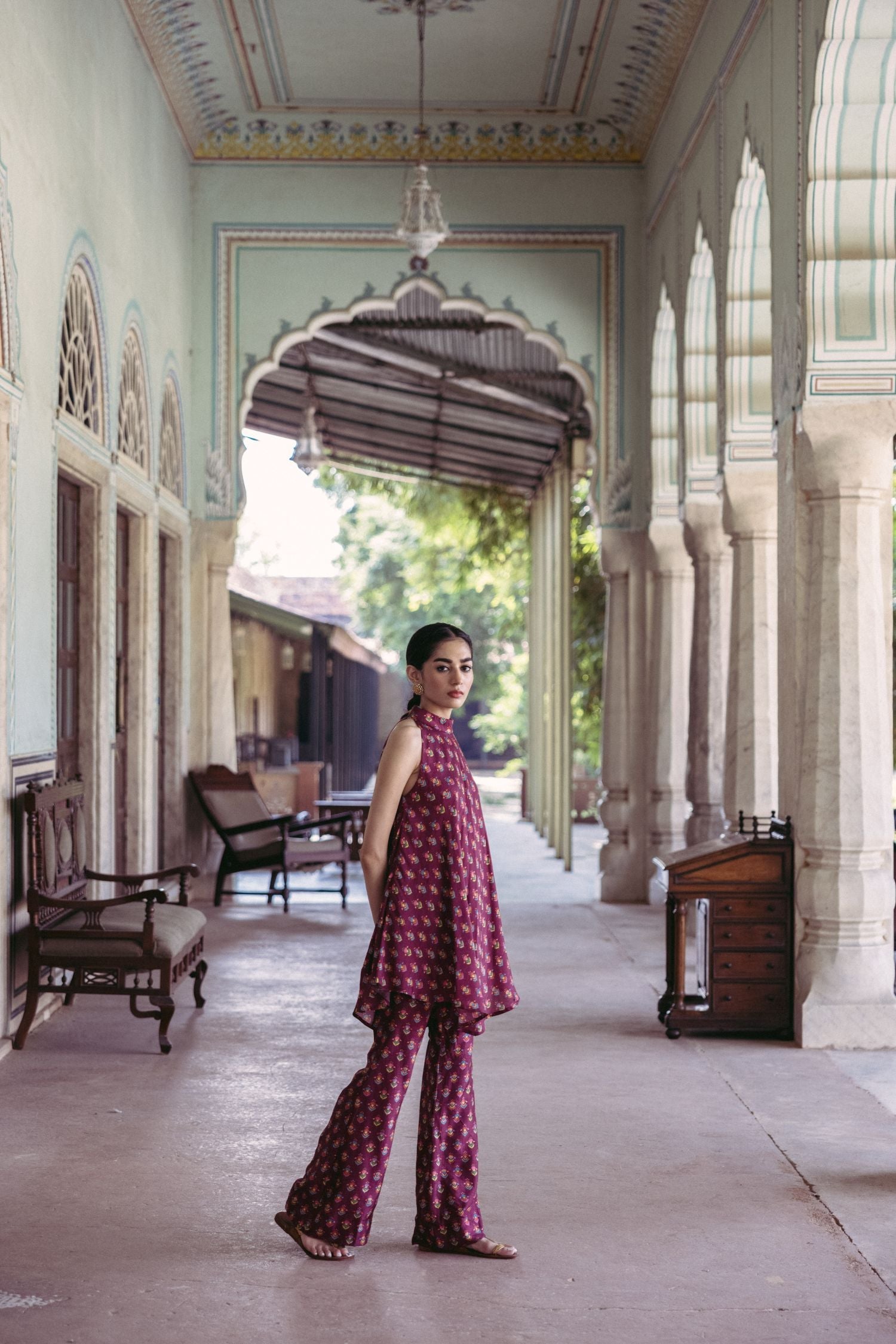 Plum Halter Tunic Set - MARKET