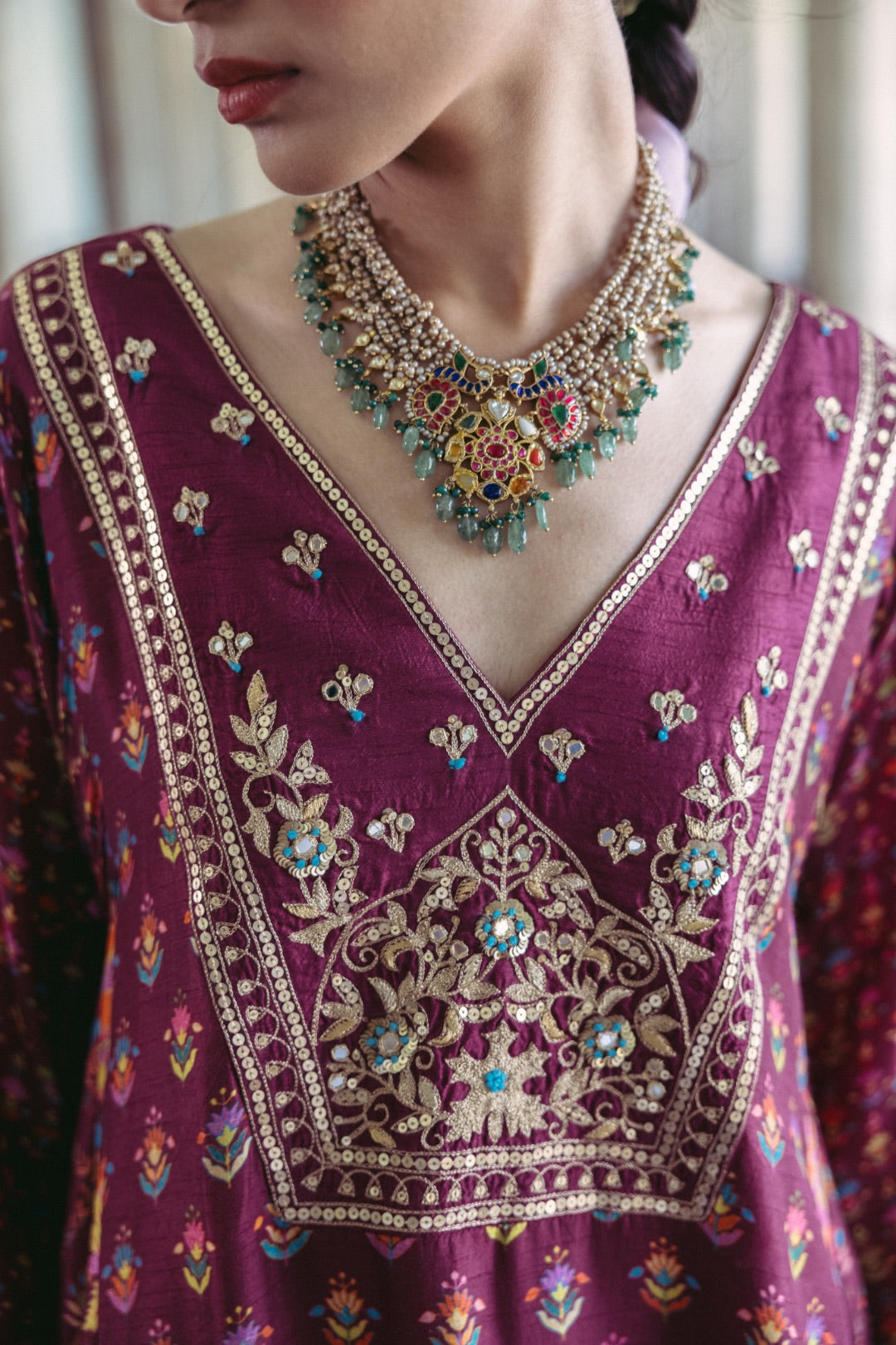 Plum Kalidar Kurta - MARKET