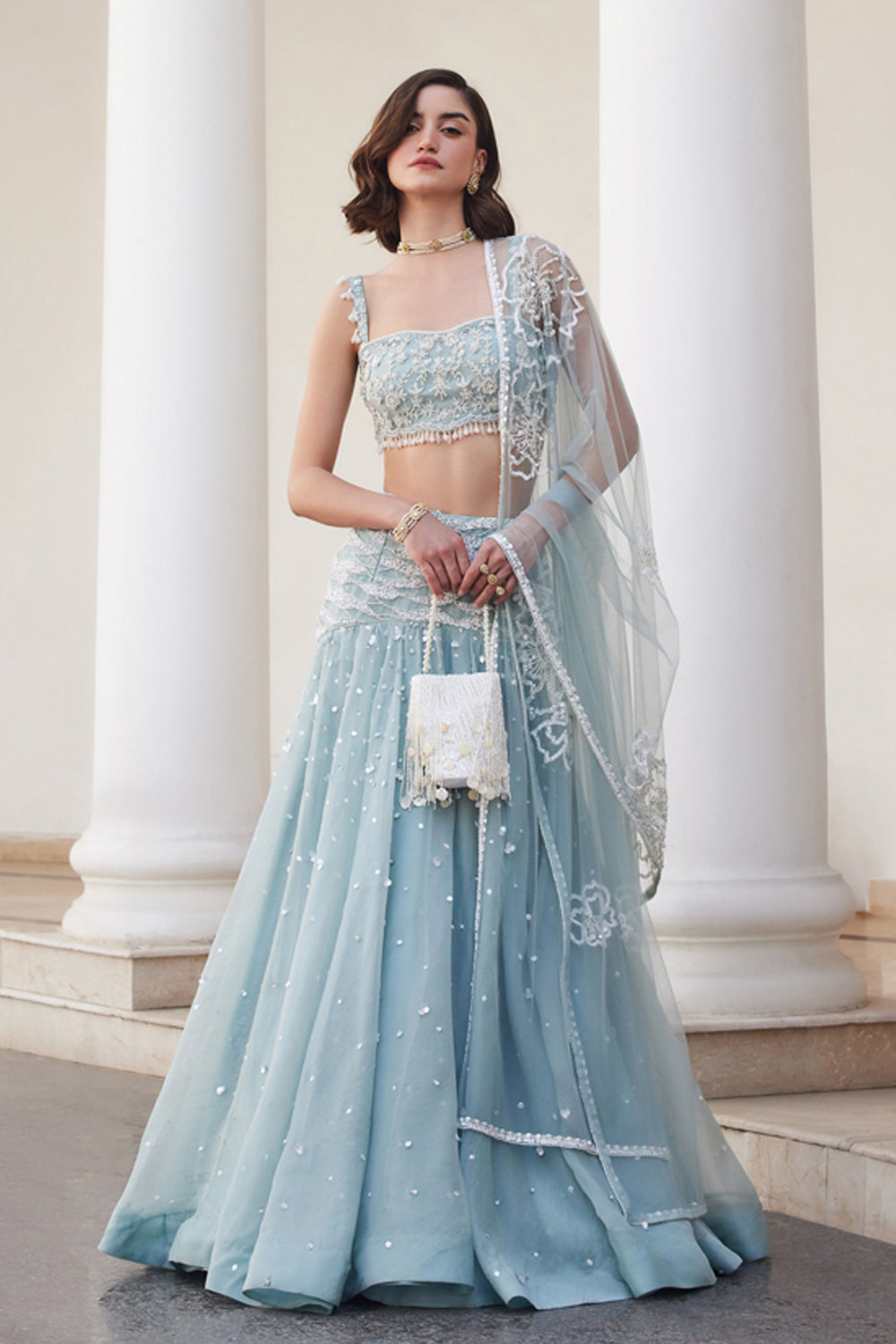 Powder Blue Bustier & Skirt Set - MARKET