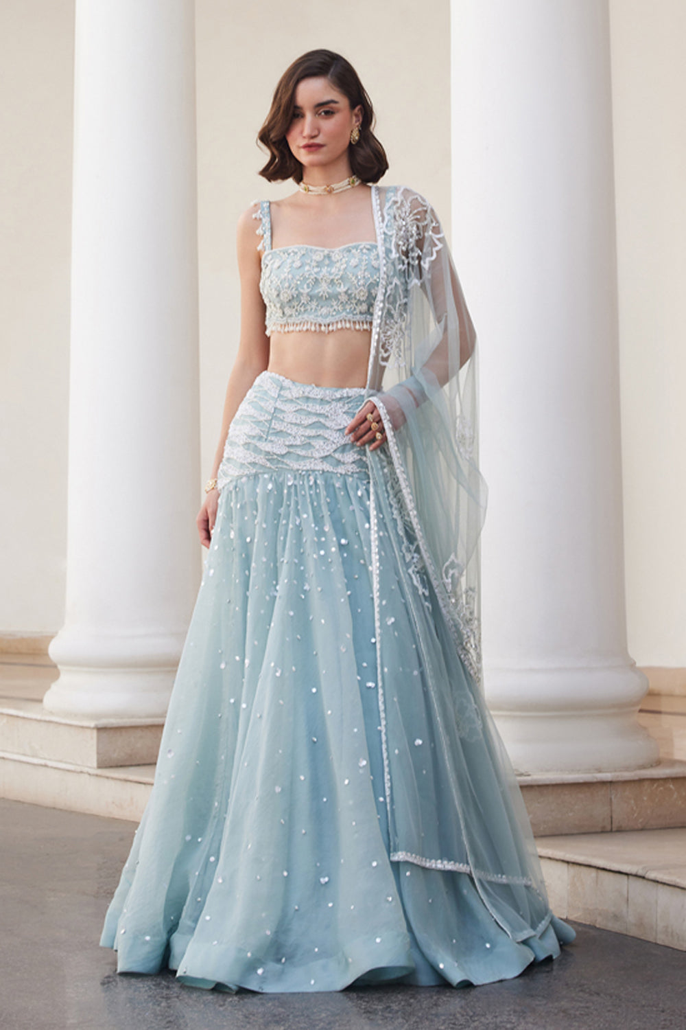 Powder Blue Bustier & Skirt Set - MARKET