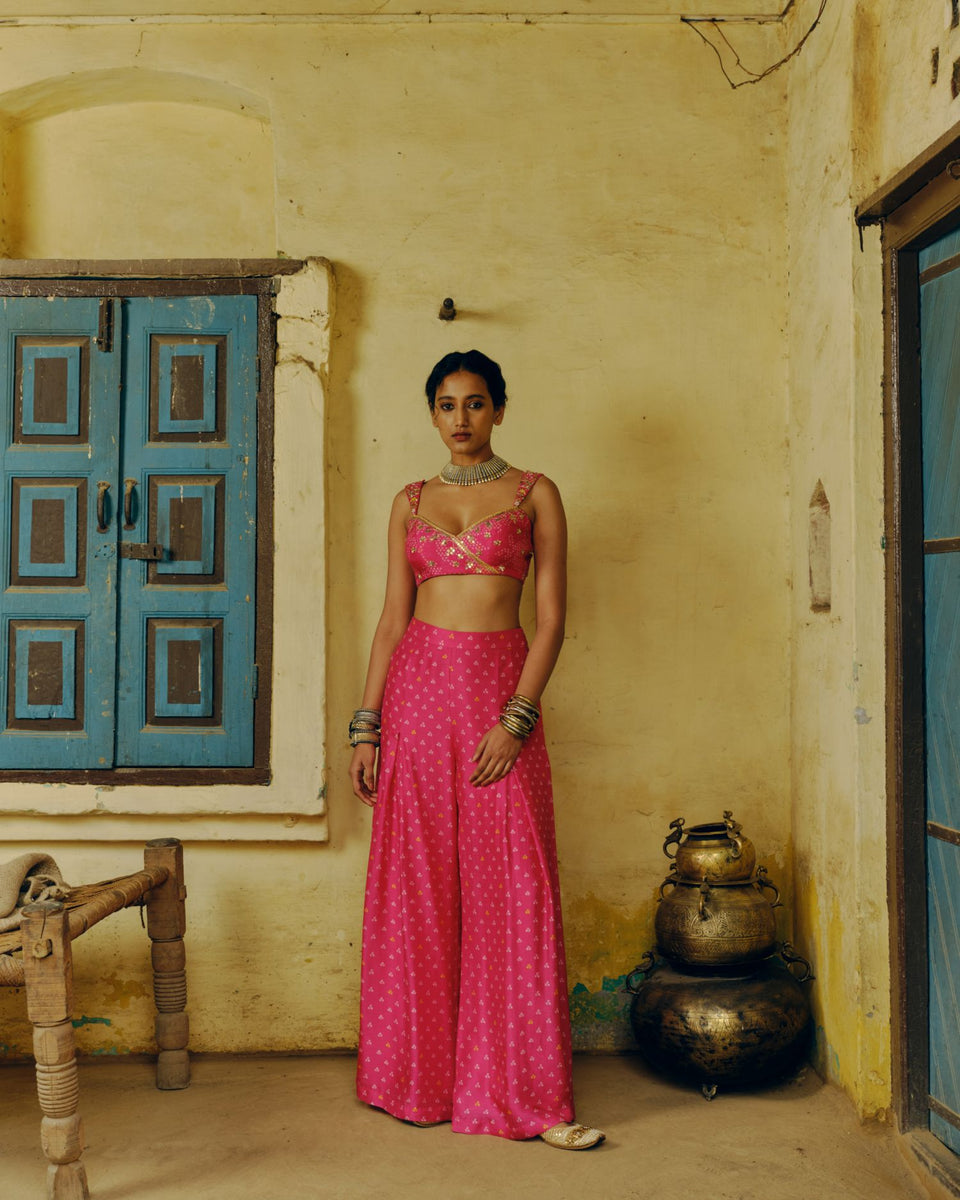 Rani Pink Crop Top & Pants | Ready to Ship - MARKET