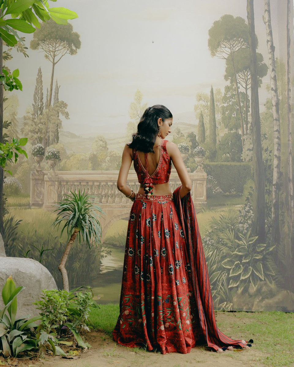 Ruby Red Lehenga - MARKET